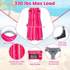 Pink strip tanning chair with face hole, 4-level backrest, and breathable 500D Oxford fabric for beach relaxation.
