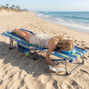 Set of 2 Tanning Chairs with Face Arm Holes Portable with 4-Level Backrest-Blue & Green - Gallery View 1 of 9