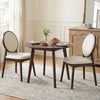 Set of 2 Upholstered Linen Fabric Kitchen Side Chairs with Padded Seat-Beige - Gallery View 1 of 7