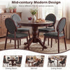 Set of 2 black upholstered linen fabric kitchen side chairs with padded seats, ideal for dining and living room use.