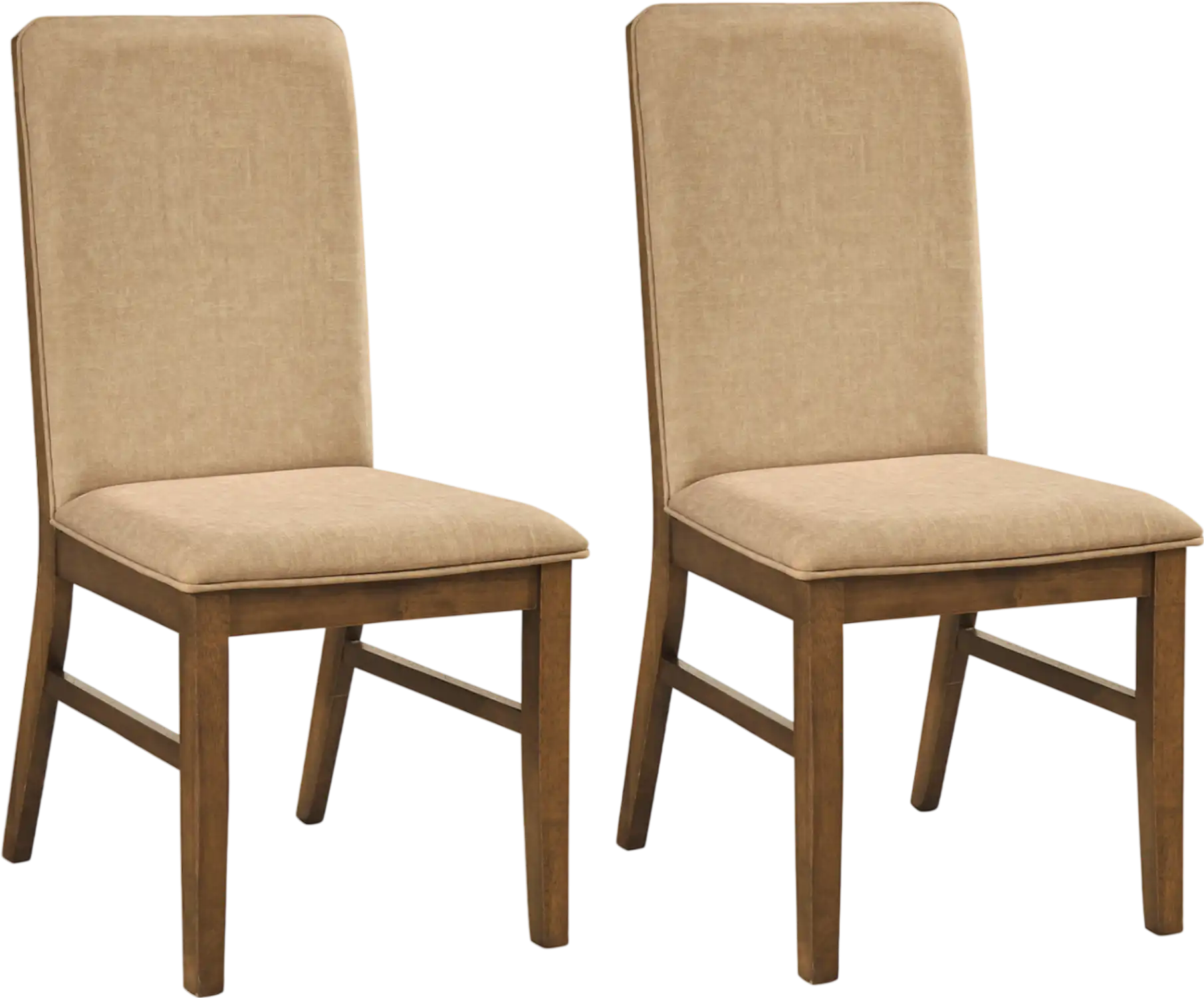 Costway Set of 2 Upholstered Dining Chairs Solid Rubber Wood Legs 48754550 New