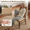 Upholstered dining chair with breathable linen fabric and soft padded seat, featuring solid rubber wood legs for.