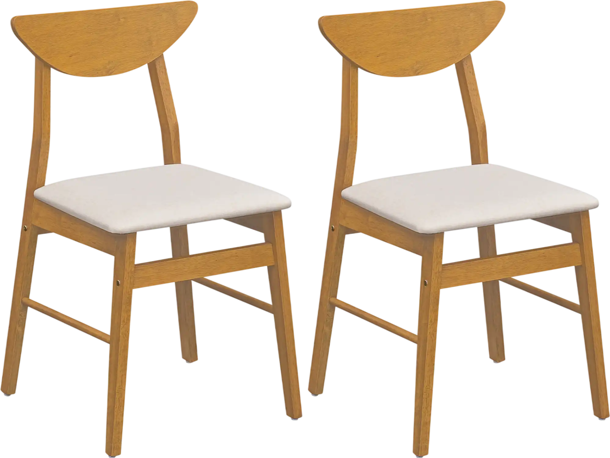 Costway Set of 2 Upholstered Dining Chairs Curved Back Rubber Wood Frame 69989543 New