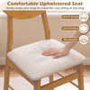 Upholstered dining chair featuring a curved backrest, soft-padded cushion, and a durable rubber wood frame for versatile use.