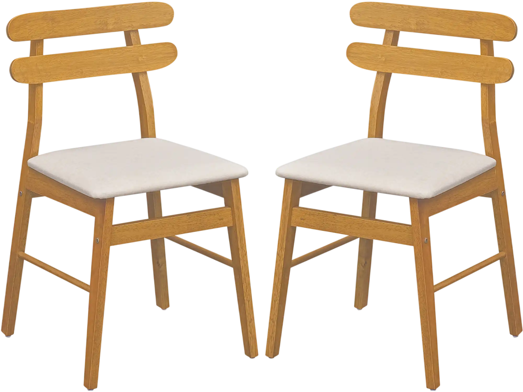 Costway Set of 2 Upholstered Dining Chairs Padded Seat Solid Wood Legs 19502407 New