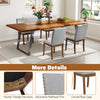 Upholstered dining chair with padded seat, walnut frame, decorative nailhead trim, ideal for elegant dining areas.