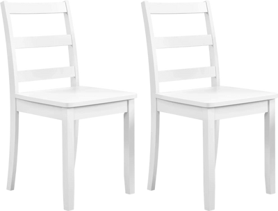 Costway Set of 2 Wood Dining Chairs Solid Rubber Wood Legs 36749185 New