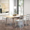Set of 2 white wood dining chairs with solid rubber wood legs, featuring a modern design for dining rooms or.