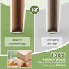 Solid rubber wood legs comparison highlighting sturdiness and support for dining chairs, ideal for modern interiors.