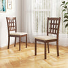 Set of 2 Wood Kitchen Chairs with Faux Leather Upholstered Seat-Coffee - Gallery View 1 of 10