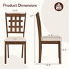 Wood kitchen chair dimensions with faux leather seat, ergonomic backrest, and sturdy rubber wood construction.