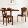 Set of 2 Wood Kitchen Chairs with Faux Leather Upholstered Seat-Black - Gallery View 1 of 9