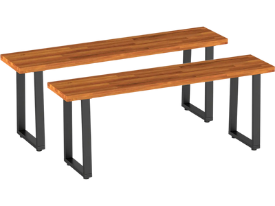 Costway Set of 2 Wood Patio Dining Benches 47.5