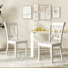 Set of 2 white wooden dining chairs with high backrest and double X-shaped design, perfect for farmhouse-style.