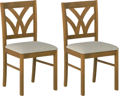 Costway Set of 2 Wooden Dining Chairs Upholstered Hollow Back Soft Padded Seat 36554054 New
