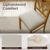 Upholstered dining chair with soft polyester fabric and elastic sponge padding, ideal for kitchen or dining room use.