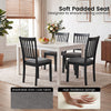 Wooden dining chair with a thick padded seat and breathable linen-look fabric, perfect for kitchens and dining rooms.