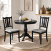 Set of 2 Wooden Dining Chair with Hollow Back and Soft-padded Cushion-Black - Gallery View 1 of 7
