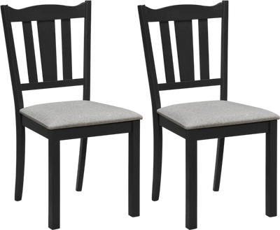 Costway Set of 2 Wooden Dining Chairs Hollow Back Soft-Padded Cushion 20298237 New