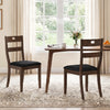 Set of 2 Wooden Dining Chairs with Padded Seats and Rubber Wood Frame-Walnut - Gallery View 1 of 7