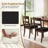 Set of 2 wooden dining chairs with padded seats, rubber wood frame, and ergonomic backrest for comfortable dining.