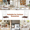 Set of 2 wooden farmhouse kitchen chairs with rubber wood seats, ideal for dining rooms and cafes.