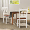 Set of 2 Wooden Farmhouse Kitchen Chairs with Rubber Wood Seat-2 Pieces - Gallery View 1 of 7