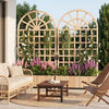 Set of 2 Wooden Raised Garden Bed with Trellis 71" Outdoor Planter Box Privacy Screen-Natural - Gallery View 1 of 9