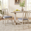Set of 2 Wooden Upholstered Dining Chairs with High Curved Back-Gray - Gallery View 1 of 9