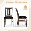 Set of 2 wooden upholstered dining chairs with high curved back, walnut finish, ergonomic design, for stylish dining.