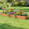 Wooden vegetable raised garden bed set with vibrant flowers, ideal for backyard planting and outdoor decoration.