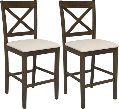Costway Set of 2 X-Back Upholstered Bar Stools 43086259 New