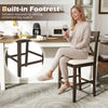 X-back bar stool with upholstered seat and built-in footrest, offering comfort and support for kitchen islands or home.