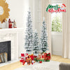 Set of 3 potted artificial Christmas trees with snowy flocked tips, perfect for festive corner decoration.