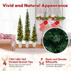 Set of 3 pre-lit artificial Christmas trees with 230 warm white LED lights, featuring verdant branch tips for festive.
