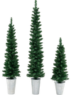 Set of 3 Pre-Lit Artificial Christmas Trees with 230 Warm White LED Lights