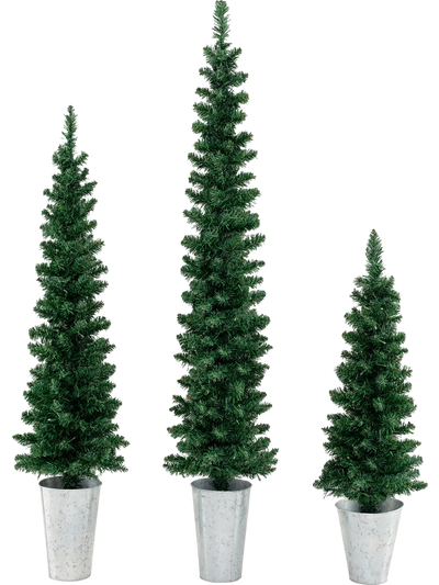 Costway Set of 3 Pre-Lit Artificial Christmas Trees 230 Warm White LED Lights 23718965 New