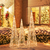 Set of 3 Pre-lit Christmas Cone Trees with Star Strings - Gallery View 1 of 10