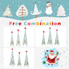 Set of 3 tower-shaped Christmas trees in 3ft, 3.5ft, and 4ft with removable star toppers for festive holiday decor.