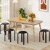 Set of 4 18 Inch Stackable Bentwood Dining Chairs with Round Top-Black - Gallery View 1 of 8