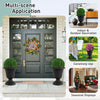 Set of 4 vintage black planters with pedestal base, ideal for indoor and outdoor decoration and plant display.