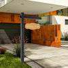 Black vinyl UPVC real estate yard sign post with "Welcome Home" sign, ideal for open houses and enhancing curb appeal.