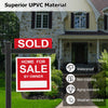6-foot black vinyl UPVC real estate sign post with "Home for Sale" and "Sold" signs, weather-resistant and durable.