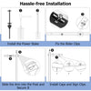 Installation guide for a 6-foot black vinyl UPVC real estate yard sign post with rider clips and steel stake.