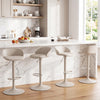 Set of 4 Adjustable Swivel Bar Stools w/ Back & Footrest 330 LBS for Dining-Cream - Gallery View 1 of 7