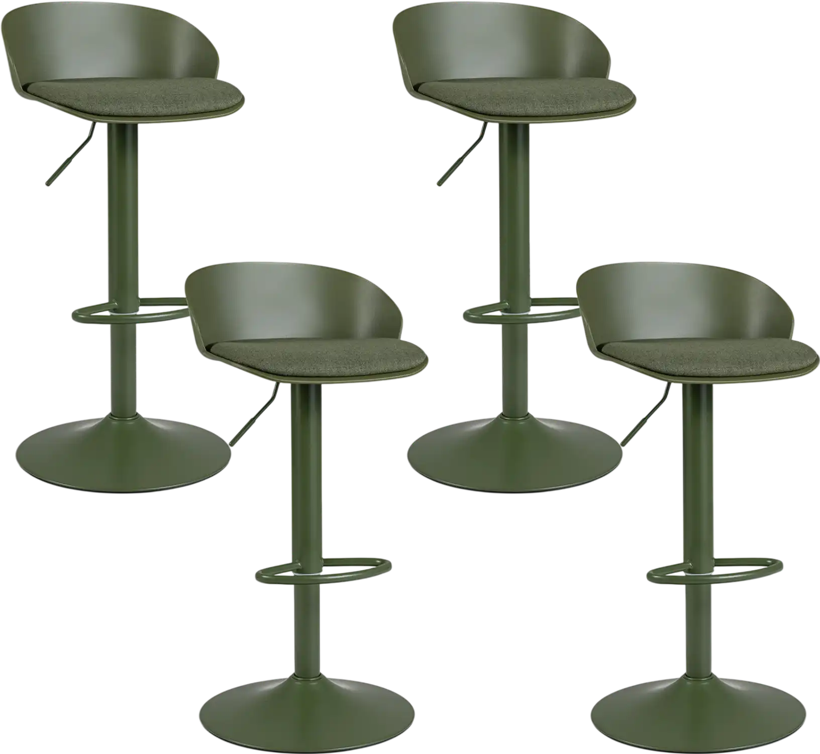 Costway Set of 4 Adjustable Swivel Bar Stools w/ Back Footrest 330 lbs 25958277 New