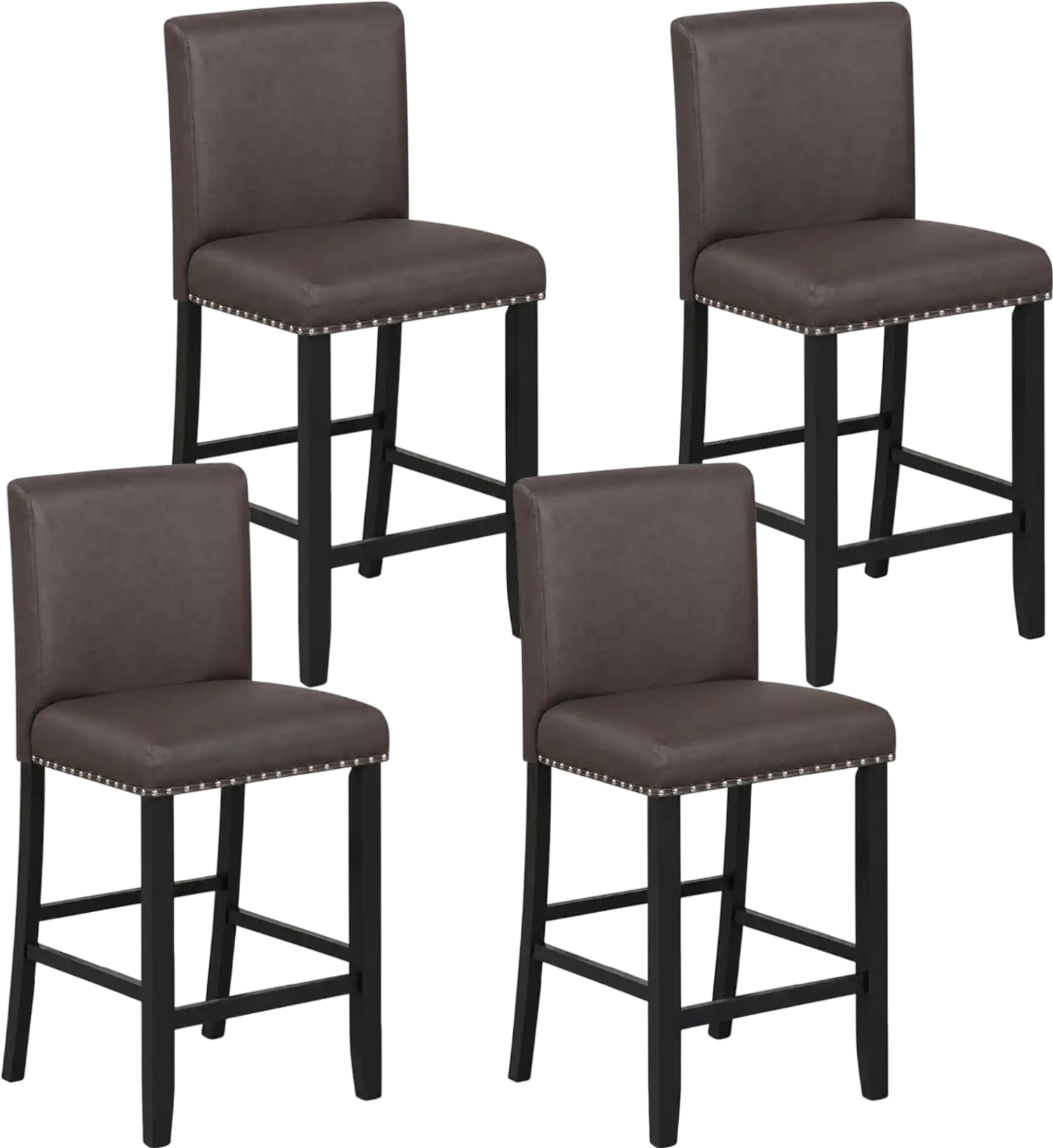 Costway Set of 4 Kitchen Island Bar Stools with Back 28483825 New