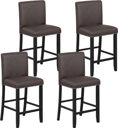Costway Set of 4 Kitchen Island Bar Stools with Back 28483825 New