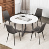 Set of 4 Dining Chair Upholstered with Metal Legs and Padded Backs-Gray - Gallery View 1 of 10