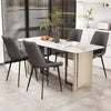 Gray upholstered dining chair set with metal legs, ergonomic design, and padded backs for comfort in modern dining.